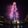 Fireworks explode at the Burj Khalifah, said to be the worlds tallest building, on New Year's Eve to welcome 2019 in Dubai, United Arab Emirates, on December 31, 2018. (Photo by - / AFP)        (Photo credit should read -/AFP/Getty Images)